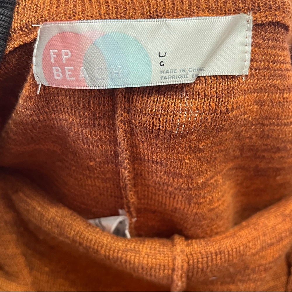 Free People Beach Orange Freya knit barrel leg Pant relaxed fit pant size large - Picture 4 of 10